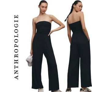 Anthropologie Sweaty Betty Strapless Wide-Leg Jumpsuit